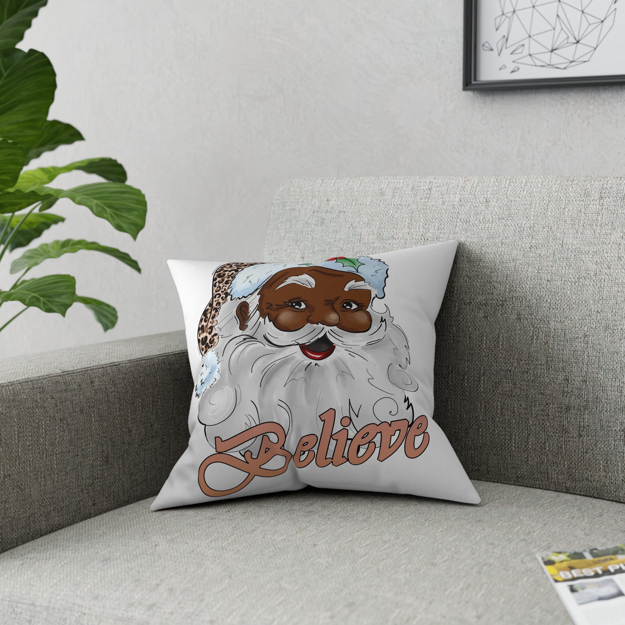 Black Santa Pillow Etsy
