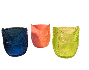 Owl Pencil Holder, Owl Home Decor, Colorful Owl Trinket Holder, Toothbrush Holder, Unique Owl Storage Cup