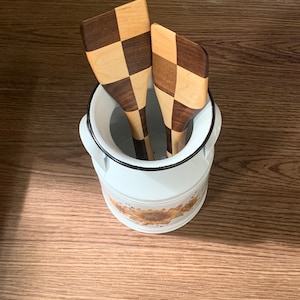 Checkered Wooden Spatula