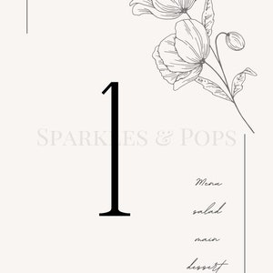 Customizable Table Numbers Template
