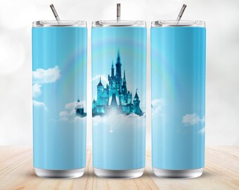 Magic Castle 20oz Sublimation Tumbler Designs, Colorful 9.2 x 8.3” Straight Skinny Tumbler Wrap PNG
