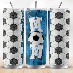 Soccer Mom 20oz Sublimation Tumbler Designs, Colorful 9.2 x 8.3” Straight Skinny Tumbler Wrap PNG