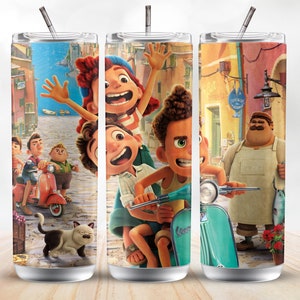 Luca 20oz Sublimation Tumbler Designs, Colorful 9.2 x 8.3” Straight Skinny Tumbler Wrap PNG