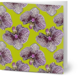 Lot de 10 cartes de voeux et enveloppes - Motif orchidée violette (UE et Royaume-Uni)