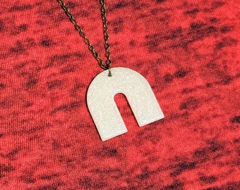 White Horseshoe Necklace