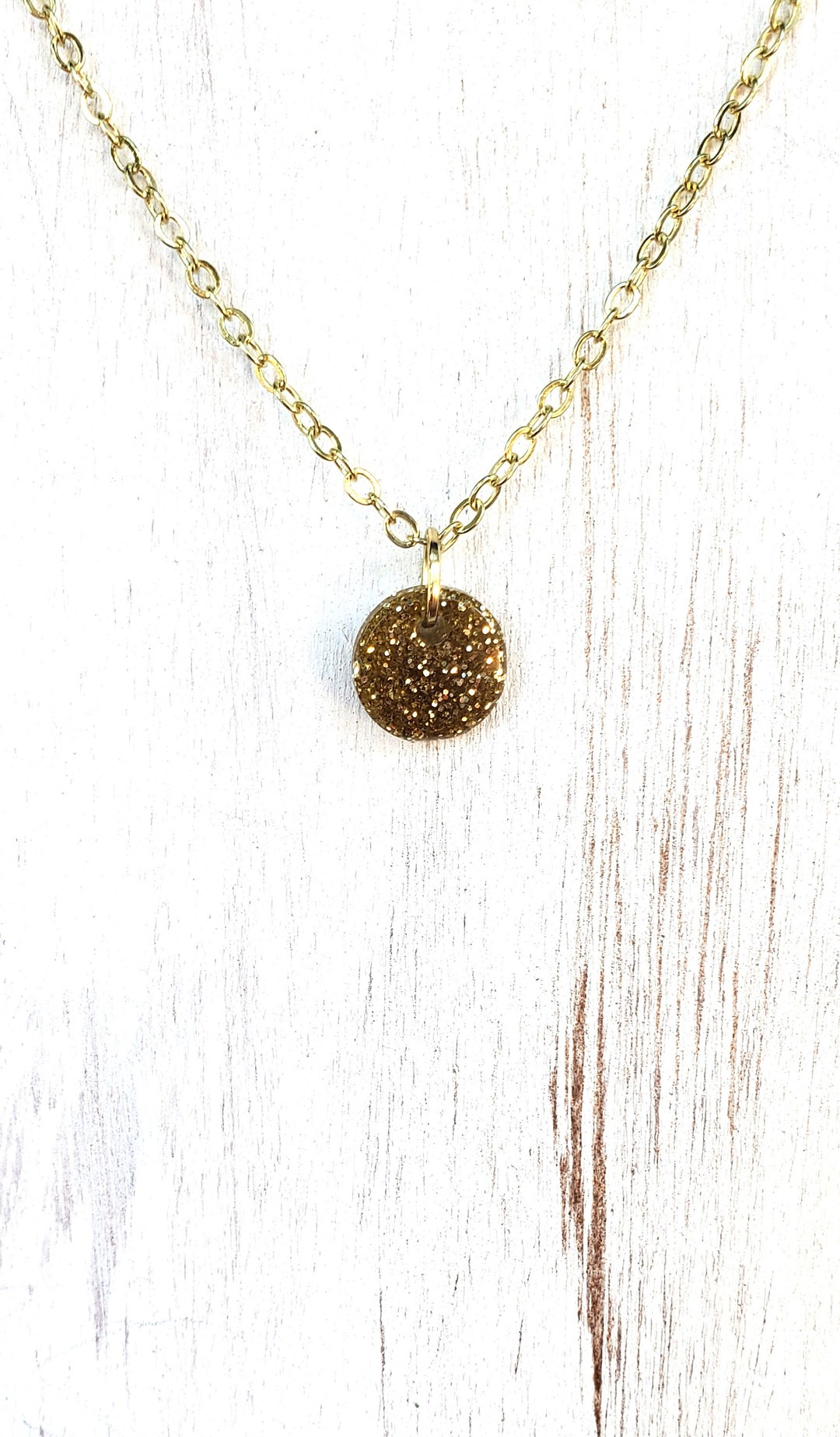 Tiny Gold Circle Necklace Etsy