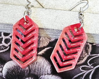 Pink Geometric Earrings