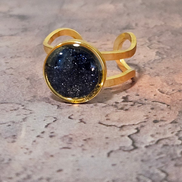 Crushed Blue Stone Ring