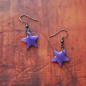 Purple Star Small Earrings