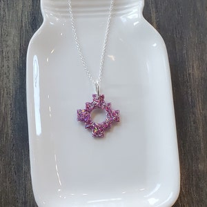 Pink Glitter Aztec Pendant - Etsy