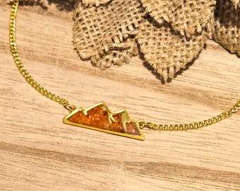 Mexican Fire Opal Mountain Necklace
