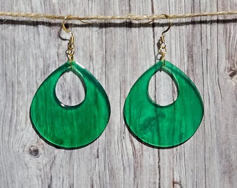Green Teardrop Earrings