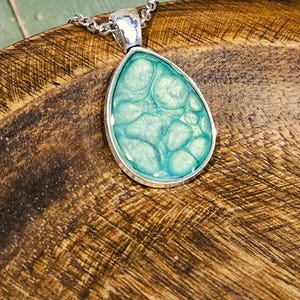 Green and Blue Teardrop Effect Paint Pendant