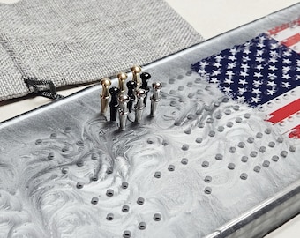 American Flag Cribbage Board