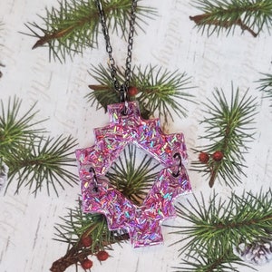 Pink Glitter Aztec Two Piece Pendant - Etsy