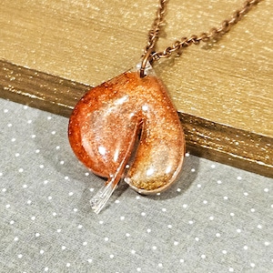 Copper and Green Metallic Leaf Layering Necklace
