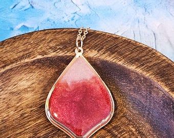 Red Pearl and Maroon Pendant