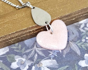 Light Pink Heart with Charm Necklace