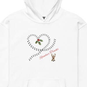 Reindeer Tracks Heart Youth Hoodie,  Christmas Funny Hoodie,   Youth Christmas Holiday Hoodie, Funny Party Hoodie, Gift Idea, FREE Shipping!