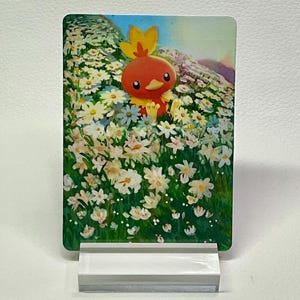 Hand Painted Pokemon Card, Extended Art Pokemon Card, Torchic, Pokemon Fan Art, Altered Pokemon Card, Pokemon Card Art, Pokemon Gift