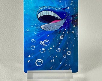 Hand Painted Pokemon Card, Extended Art Pokemon Card, Wailord, Pokemon Fan Art, Altered Pokemon Card, Pokemon Card Art, Pokemon Gift