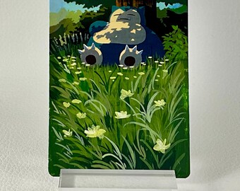 Hand Painted Pokemon Card, Extended Art Pokemon Card, Snorlax, Pokemon Fan Art, Altered Pokemon Card, Pokemon Card Art, Pokemon Gift