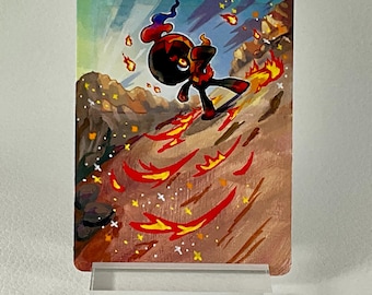 Hand Painted Pokemon Card, Extended Art Pokemon Card, Charcadet, Pokemon Fan Art, Altered Pokemon Card, Pokemon Card Art, Pokemon Gift
