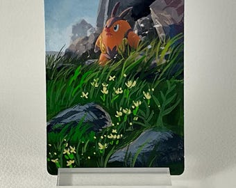 Hand Painted Pokemon Card, Extended Art Pokemon Card, Pignite, Pokemon Fan Art, Altered Pokemon Card, Pokemon Card Art, Pokemon Gift