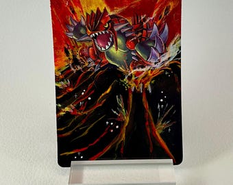 Hand Painted Pokemon Card, Extended Art Pokemon Card, Groudon, Pokemon Fan Art, Altered Pokemon Card, Pokemon Card Art, Pokemon Gift