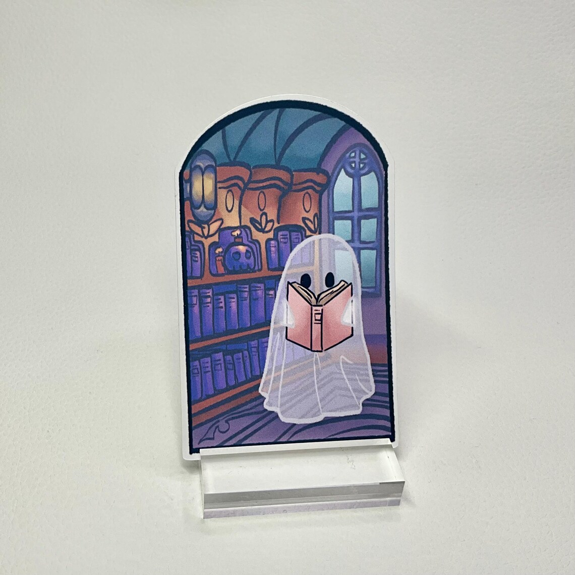 Library Ghost Vinyl Sticker, Reading Book, Laptop Decal - Etsy