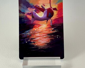 Hand Painted Pokemon Card, Extended Art Pokemon Card, Latias, Pokemon Fan Art, Altered Pokemon Card, Pokemon Card Art, Pokemon Gift