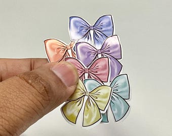 Mini Bow Stickers, Sticker Set, Satin Bow, Croquette Stickers, Bow Girly Stickers, Preppy Stickers, Aesthetic Bow Sticker, Kindle Sticker