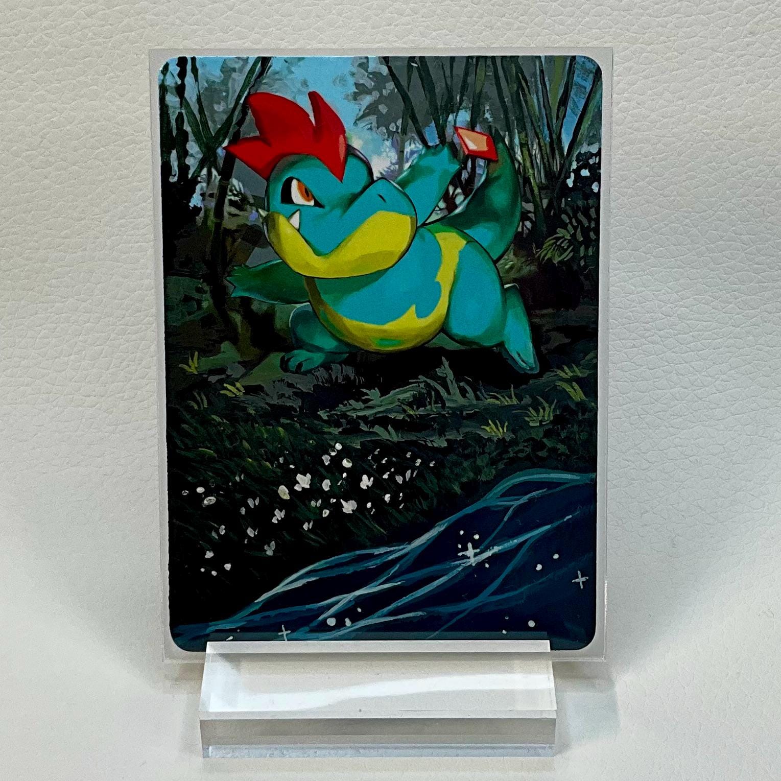pokemon croconaw card (32/111) - Neo Genesis Shuffle your deck afterward Hand Painted Croconaw Pokemon Card,