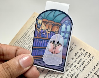 Ghost Magnetic Bookmark: Spooky Book Lover Gift