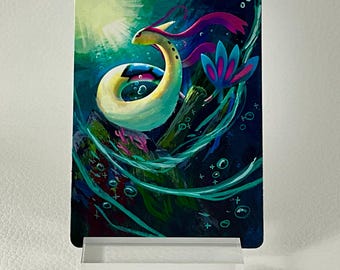 Hand Painted Pokemon Card, Extended Art Pokemon Card, Milotic, Pokemon Fan Art, Altered Pokemon Card, Pokemon Card Art, Pokemon Gift