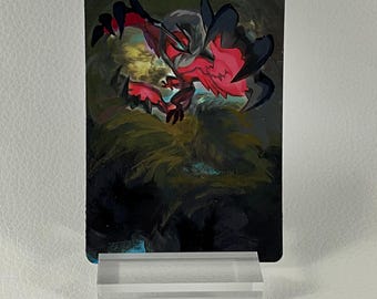 Hand Painted Pokemon Card, Extended Art Pokemon Card, Yveltal, Pokemon Fan Art, Altered Pokemon Card, Pokemon Card Art, Pokemon Gift