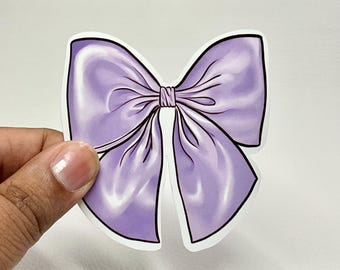 Coquette Bow Sticker, Purple Bow Sticker, Purple Girly Sticker, Aesthetic Bow Sticker, Purple Kindle Sticker, Purple Laptop Sticker