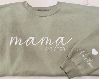 Personalized Mama Sweatshirt, Custom Mom Sweatshirt, Mama Sweatshirt with Name, Gift for New Mom, Mothers Day Gift, Gift for Mom