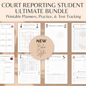 Court Reporting Student Planner | Steno Student Speed Tracker | Stenographer Journal | Stenography Student