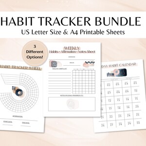 Habit Tracker Printable | Habit Challenge | Motivation Planner | Goal Tracker | Printable Planner Pages