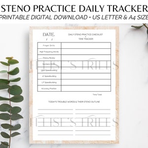 Court Reporting Student Daily Practice Planner | Steno Student Speed Tracker