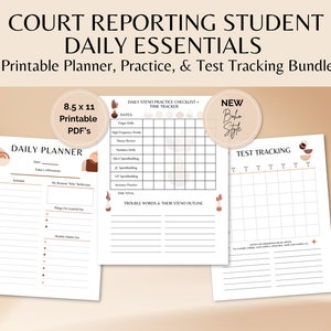 Court Reporting Student Planner | Steno Student Speed Tracker | Stenographer | Stenography Student
