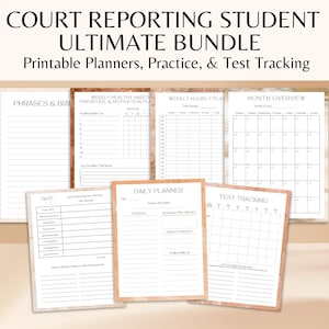 Court Reporting Student Planner | Steno Student Speed Tracker | Stenographer | Stenography Student