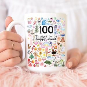 Happy Things Coffee Mug: Positive Illustration, Cheerful Gift