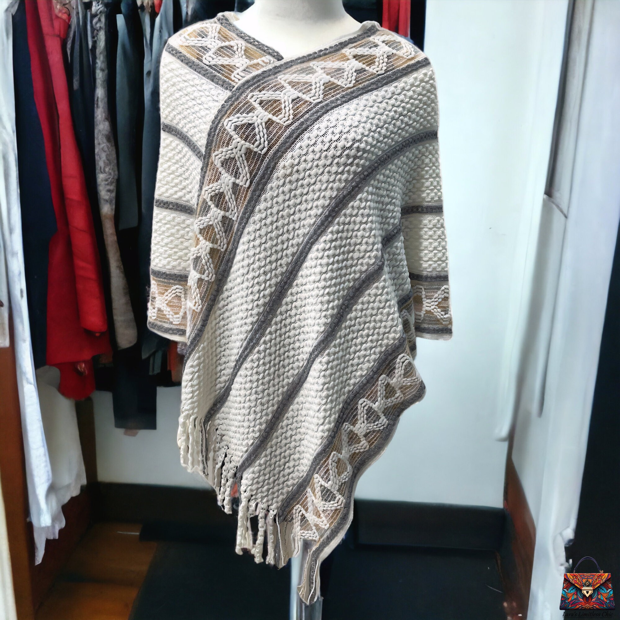 Knitted Poncho Shawlponcho Wrap Shawlknitted Pullover Etsy UK