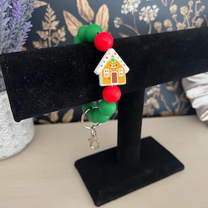 Gingerbread House Beaded Wristlet