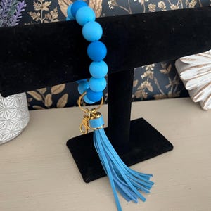 Blue Beaded Wristlet