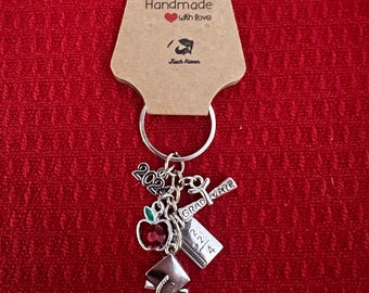 Graduate charm keychain