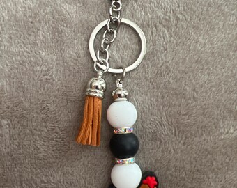 Chicken Beaded keychain