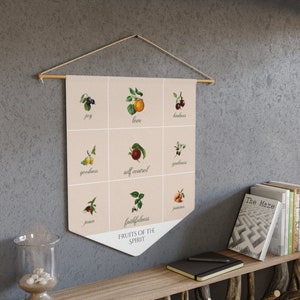 Fruit of The Spirit Inspired Pennant | Christian Wall Banner | Inspirational Home Decor